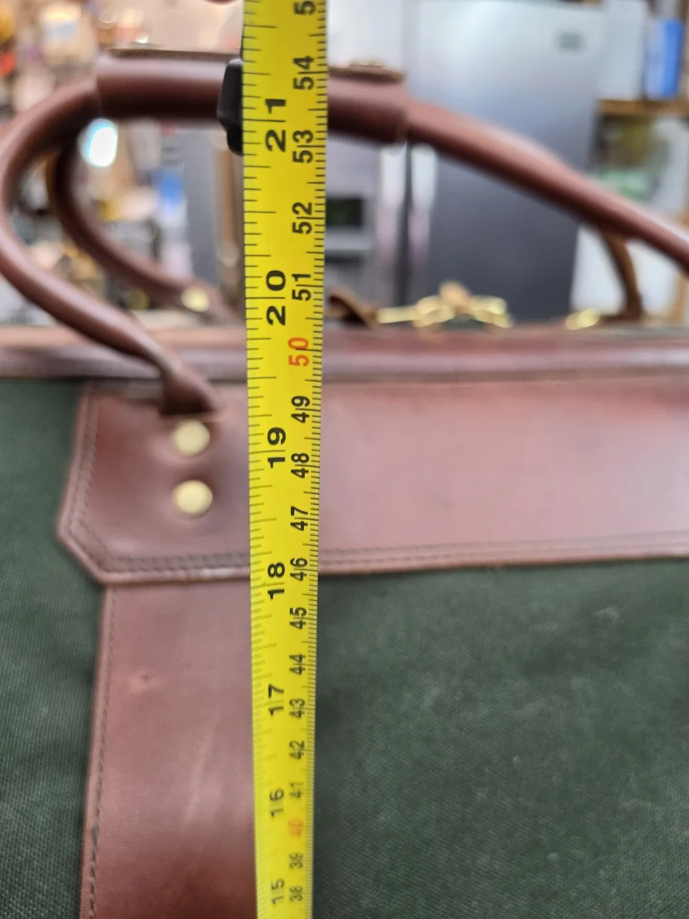 Orvis Battenkill Green Canvas & Brown Leather Travel Duffel Roller